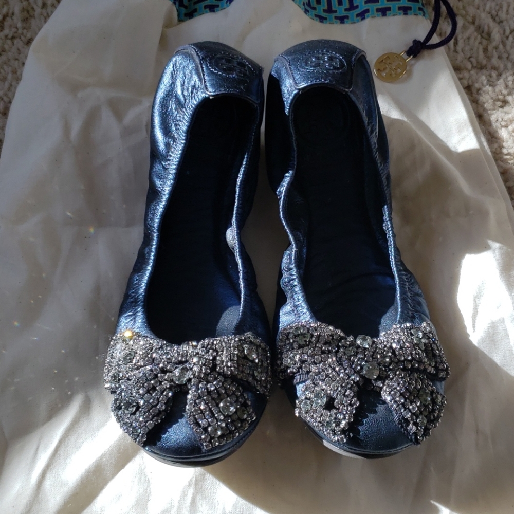 Tory Burch Crystal Bow Flats